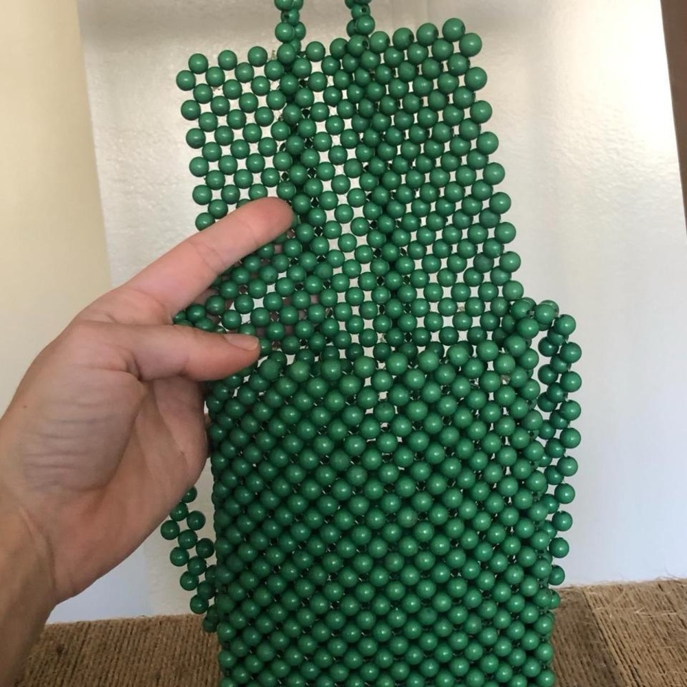 Green Beaded Handbag